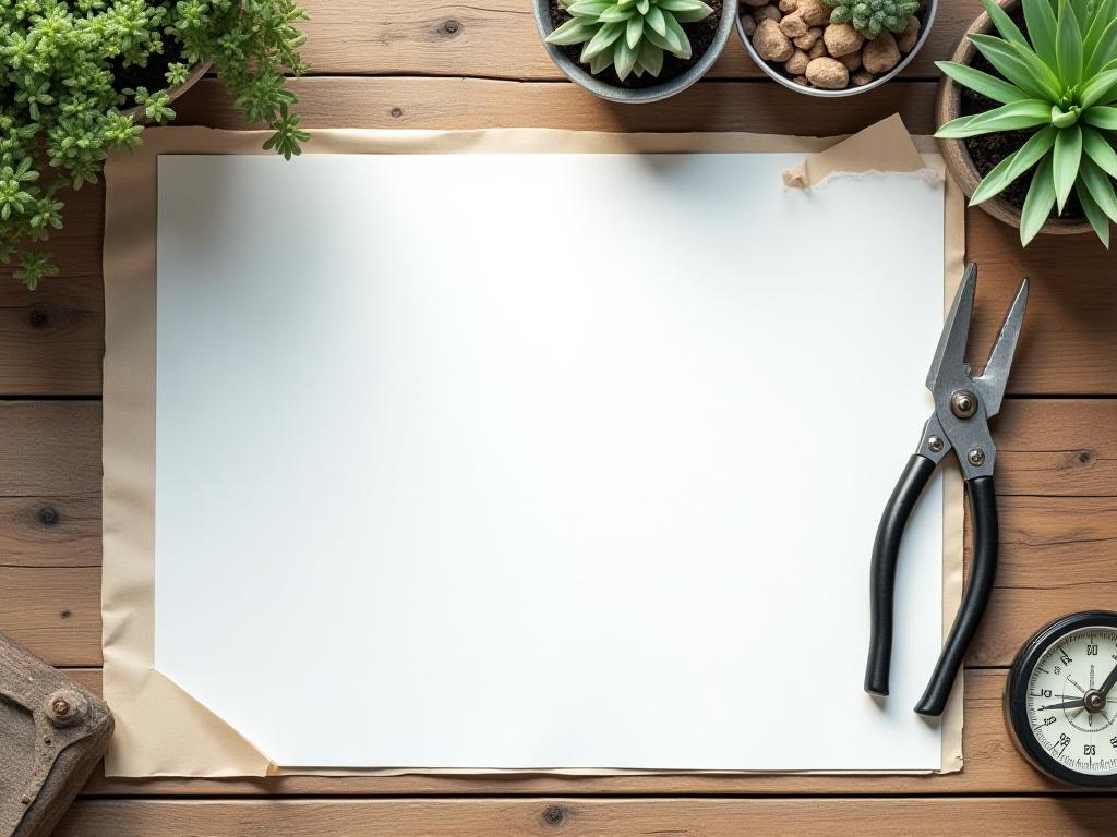 Garden blueprint and architectural tools