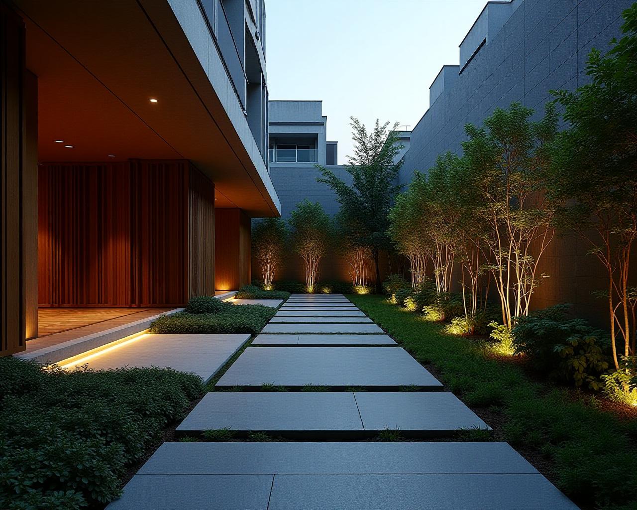 都会の洗練された庭園デザイン