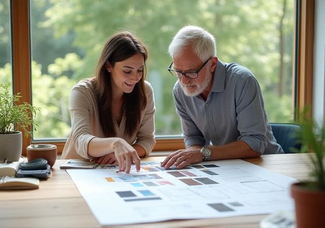 造園デザイナーとの打ち合わせ風景